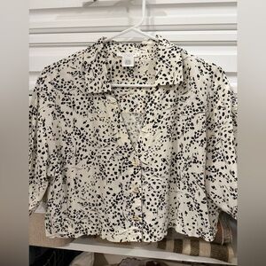 Black and Cream Animal Print Blouse